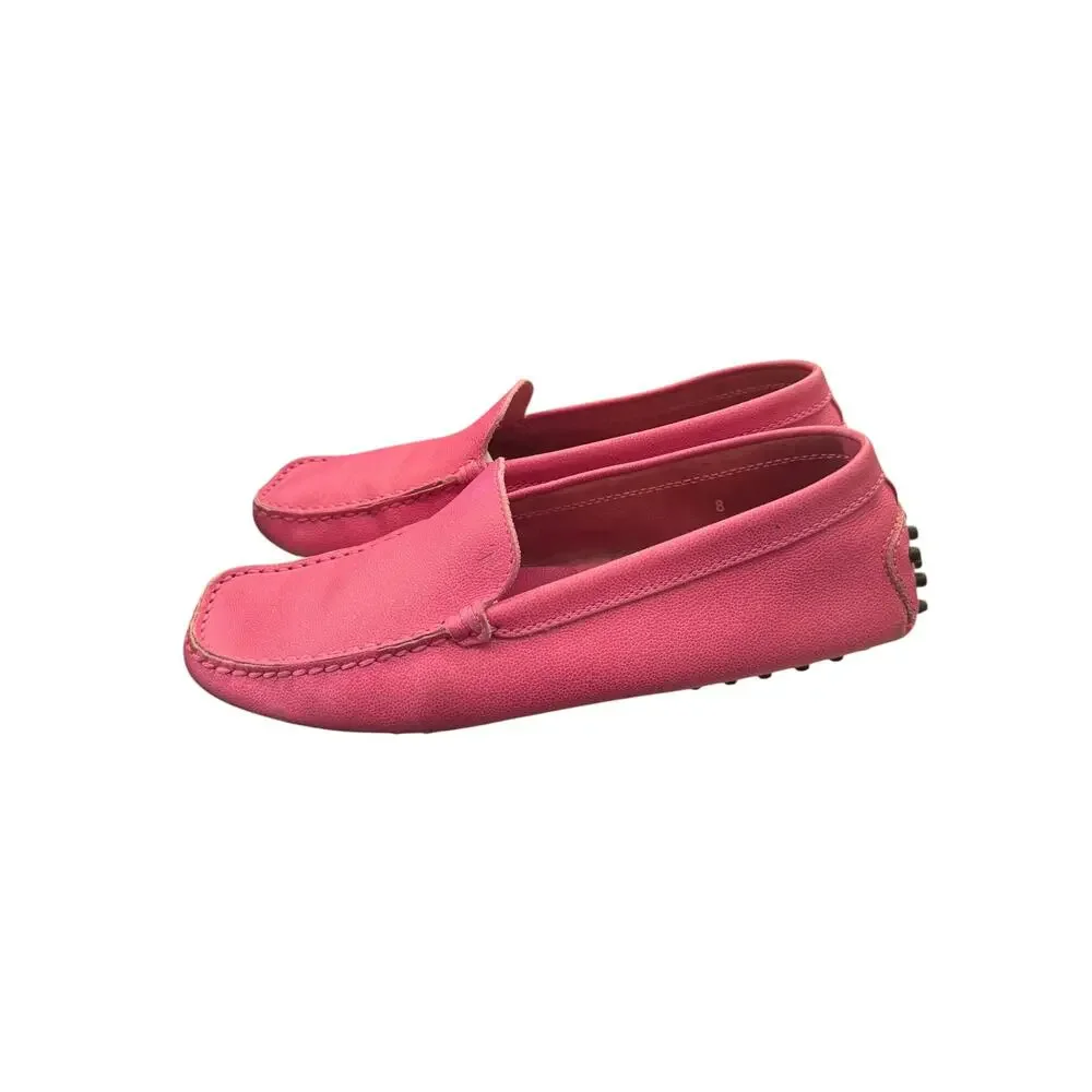 Tod’s Gommino Hot Pink Leather Driving Loafers Moccasins Women’s 8 Italy